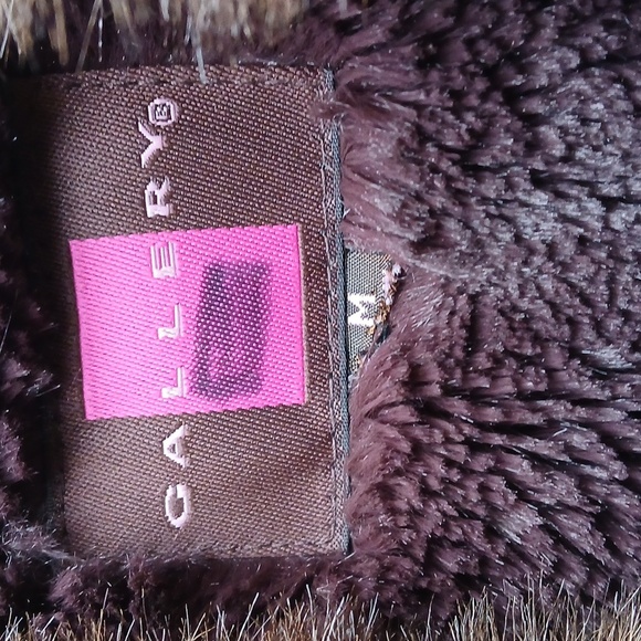 Gallery Womens Brown Long Sleeve Fur Collared  Trench Coat Size Medium - Picture 3 of 12